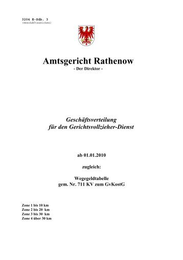 Gerichtsvollzieher ab 01.01.2010 - Amtsgericht Rathenow