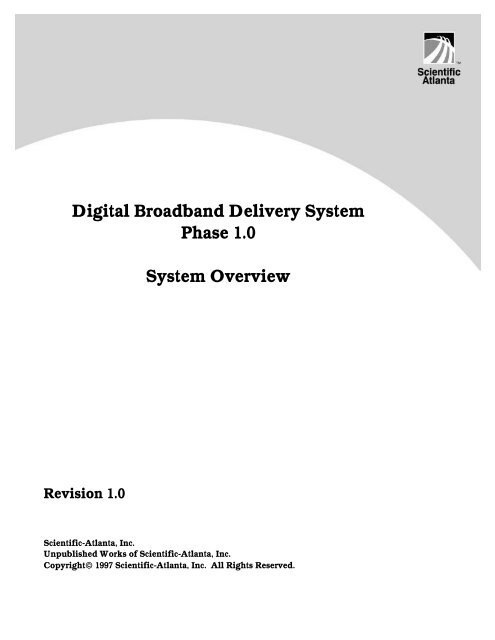 Digital Broadband Delivery System Phase 1.0 ... - Scientific Atlanta