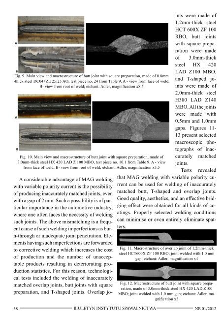 Biuletyn Instytutu Spawalnictwa No. 01/2012