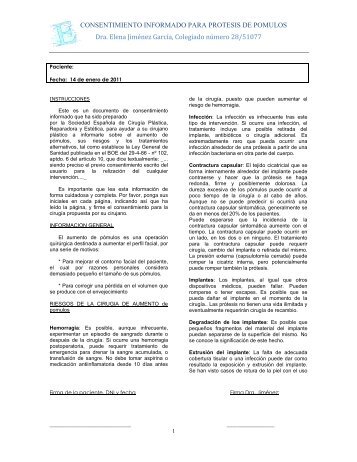 Consentimiento Implante de PÃ³mulos - InformaciÃ³n CirugÃ­a EstÃ©tica