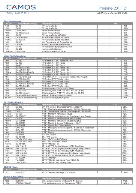 Preisliste 2011_2 - Bamert Marinetechnik