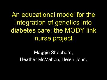 the MODY link nurse project - National Genetics Education and ...