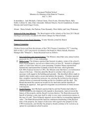 Cincinnati Waldorf School Minutes of a Meeting of the Board of ...