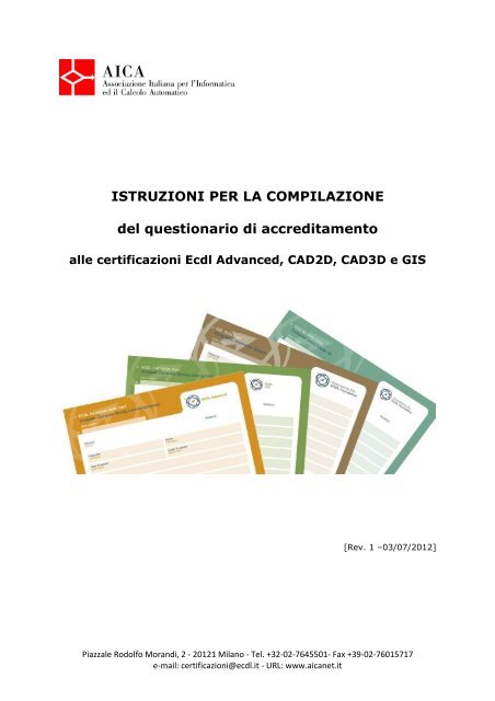 SCARICARE CERTIFICATO AICA