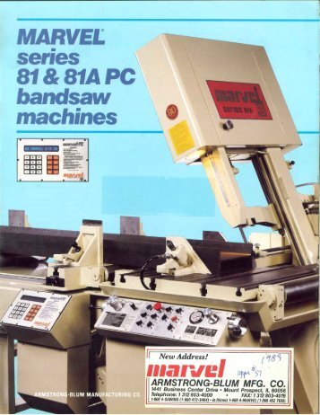 Marvel Series 81 & 81A PC Bandsaw Machines - Sterling Machinery