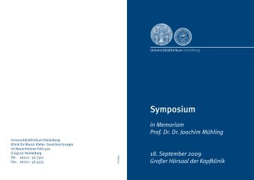 Symposium - UniversitÃ¤tsKlinikum Heidelberg