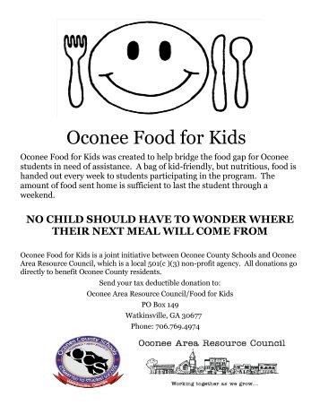 Oconee Food for Kids - Oconee County Schools
