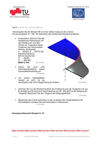 Pruefung vom 28. 4. 2010 - Institute of Geometry - Graz University of ...