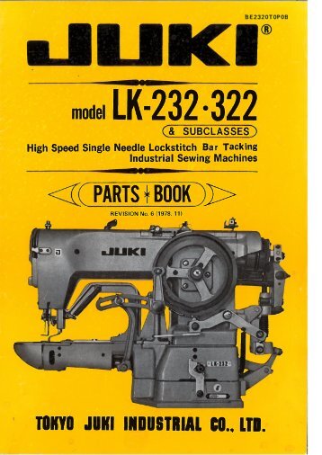 Parts book for Juki LK-232 - Superior Sewing Machine and Supply ...