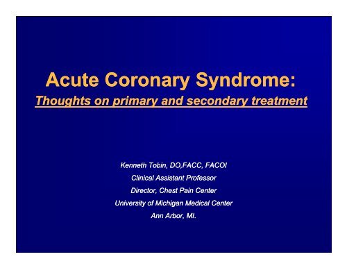 Acute Coronary Syndrome