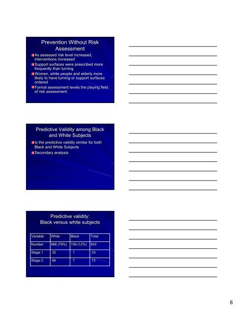 The Braden Scale for Predicting Pressure Sore Risk - National ...