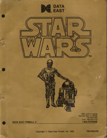 DATA EAST - STAR WARS SCHEMATICS