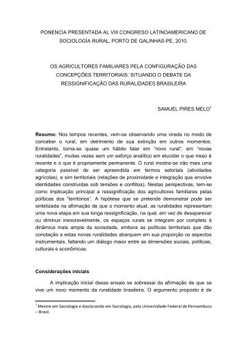 ponencia presentada al viii congreso latinoamericano de ... - alasru