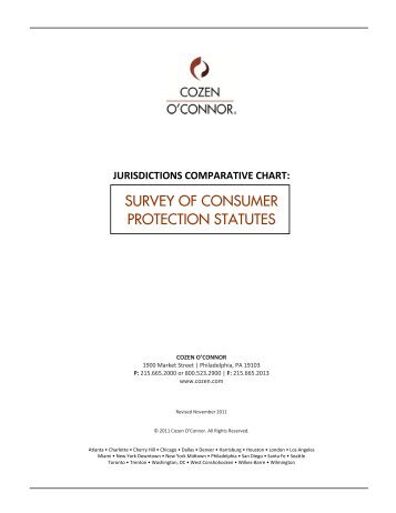 survey of consumer protection statutes - Cozen O'Connor