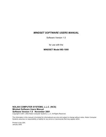 MS-1000 Software Manual