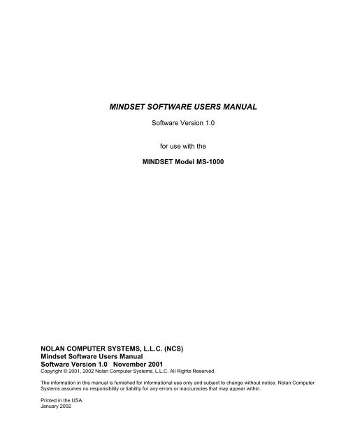 MS-1000 Software Manual