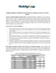 Goldgroup Reports Updated NI 43-101 ... - Goldgroup Mining