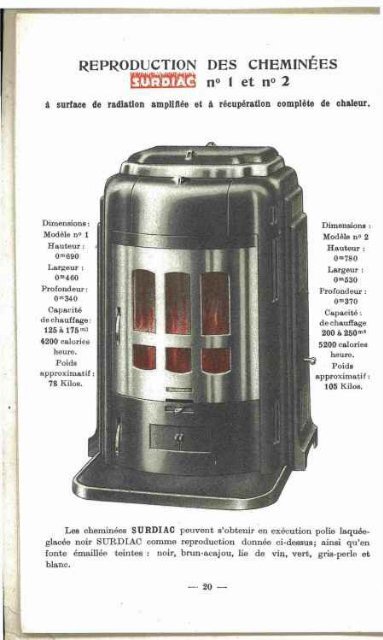 SURDIAC poele Ã  rÃ©cupÃ©ration de chaleur. 1938 - Ultimheat