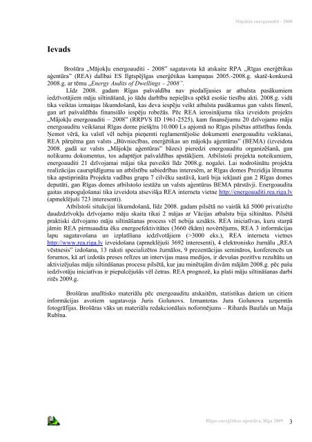 MÄjokÄ¼u energoauditi - 2008 - RÄ«gas enerÄ£Ätikas aÄ£entÅ«ra