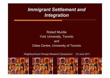Bob Murdie, York U., Immigrant Settlement and Integration