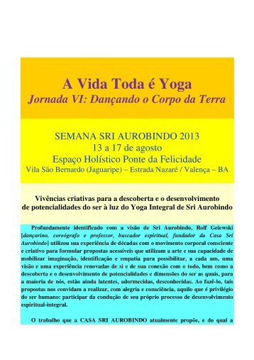 A Vida Toda Ã© Yoga - CASA Sri Aurobindo