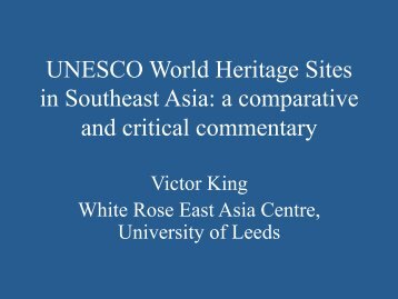 UNESCO World Heritage Sites in Southeast Asia: a comparative ...