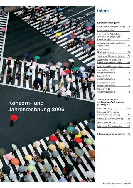 Panalpina Geschäftsbericht 2006