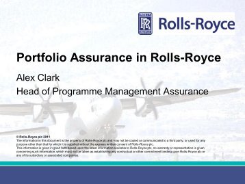 Portfolio assurance in Rolls Royce - Association for Project ...