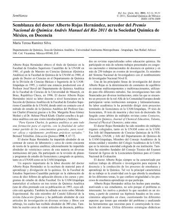 Semblanza Alberto Rojas.pdf - BoletÃ­n de la Sociedad QuÃ­mica de ...
