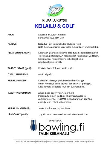 Kutsu ja pistelasku-info - bowling.fi