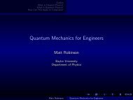 Quantum Mechanics for Engineers - ECS - Baylor University