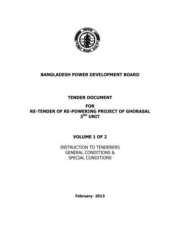 BANGLADESH POWER DEVELOPMENT BOARD TENDER ... - BPDB