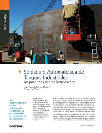 Soldadura Automatizada de Tanques Industriales: - Revista Metal ...