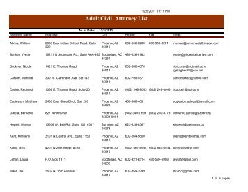 Adult Civil Attorney List