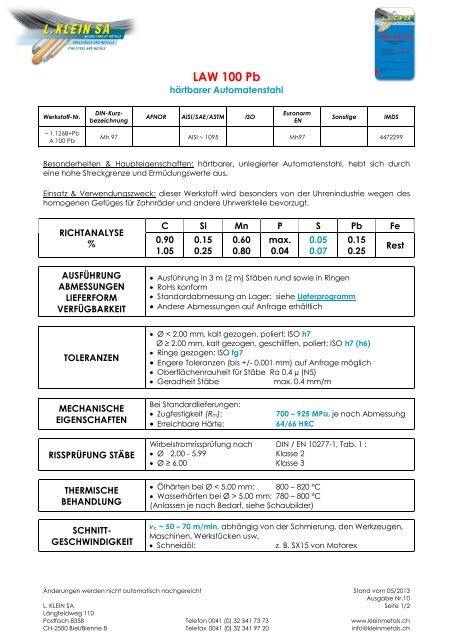 Technisches Datenblatt