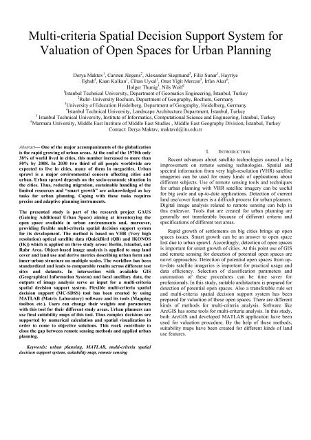 Multi-criteria Spatial Decision Support System for Valuation of Open ...