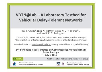 VDTN@Lab - Unidade de TelecomunicaÃ§Ãµes e MultimÃ©dia