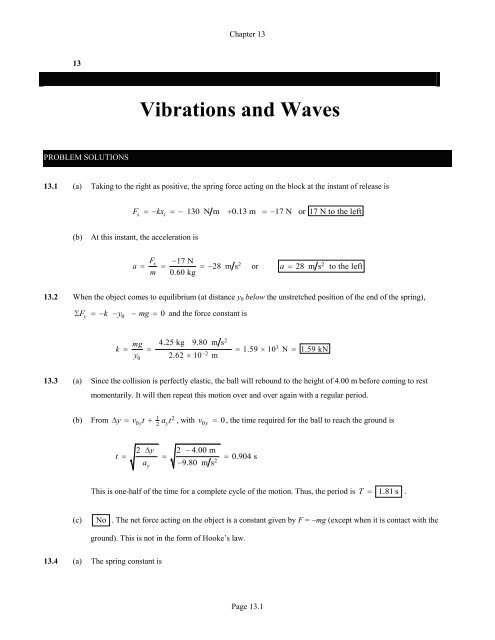 Chapter 13 Solutions - Mosinee School District