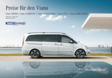 Preise fÃ¼r den Viano - Mercedes-Benz