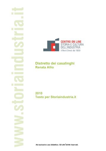 Distretto dei casalinghi - Centro on line Storia e Cultura dell'Industria