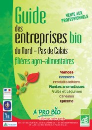 Guide des entreprises bio du Nord-Pas de Calais - A PRO BIO