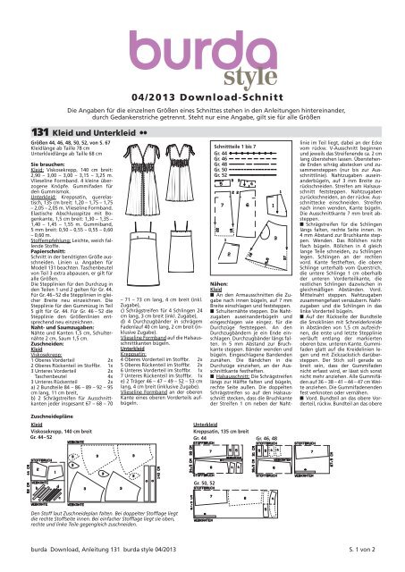 Anleitung - Burdastyle