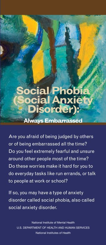 Social Phobia (Social Anxiety Disorder): Always Embarrassed