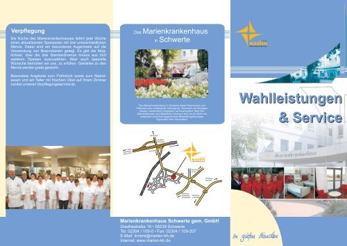 Flyer zu Wahlleistungen - Marienkrankenhaus Schwerte