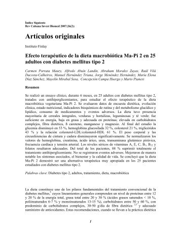 Efecto terapÃ©utico de la dieta macrobiÃ³tica Ma-Pi 2 en 25 adultos ...