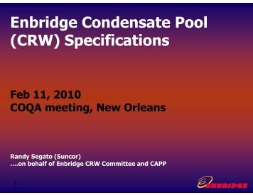 Enbridge Condensate Pool (CRW) Specifications - Coqa-inc.org