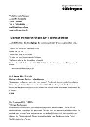 Tübinger Themenführungen 2014 / Jahresüberblick