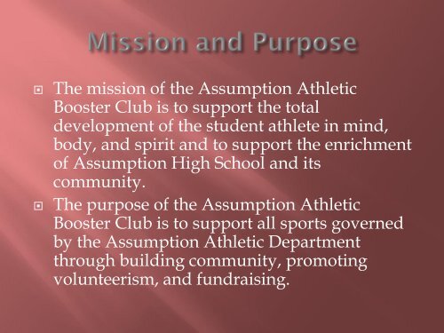 Assumption Athletic Booster club - Assumption High School