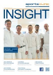 Praxismagazin Insight 2. Ausgabe - sportsclinic Germany