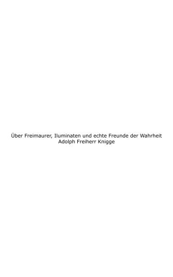 Über Freimaurer, Illuminaten und echte Freunde ... - marixverlag.de
